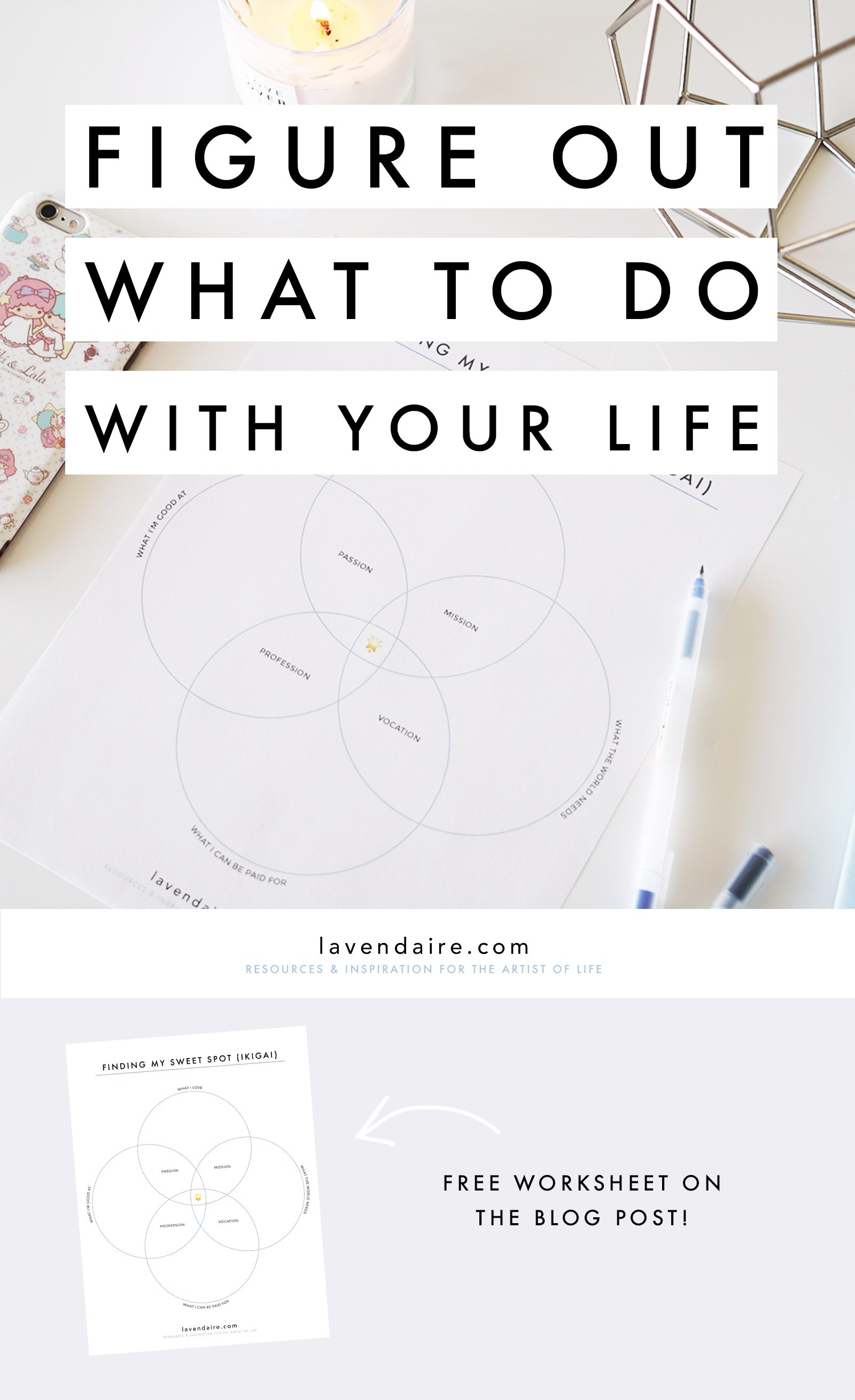 finding your ikigai & purpose | lavendaire free worksheet