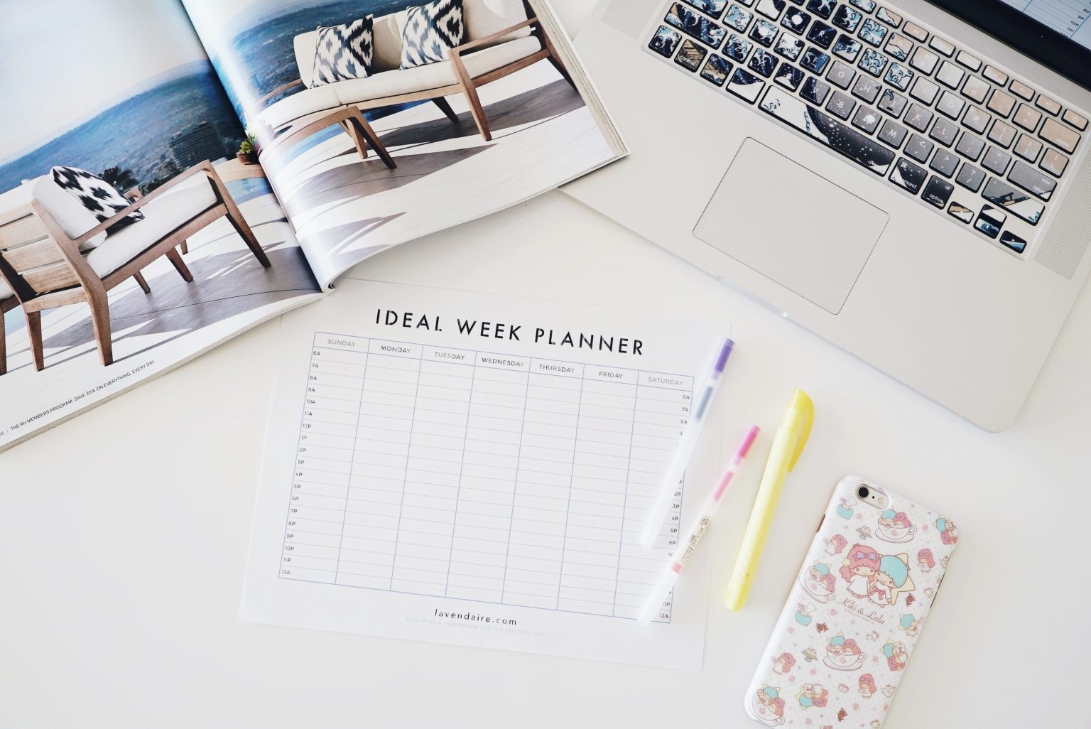 Ideal week planner lavendaire