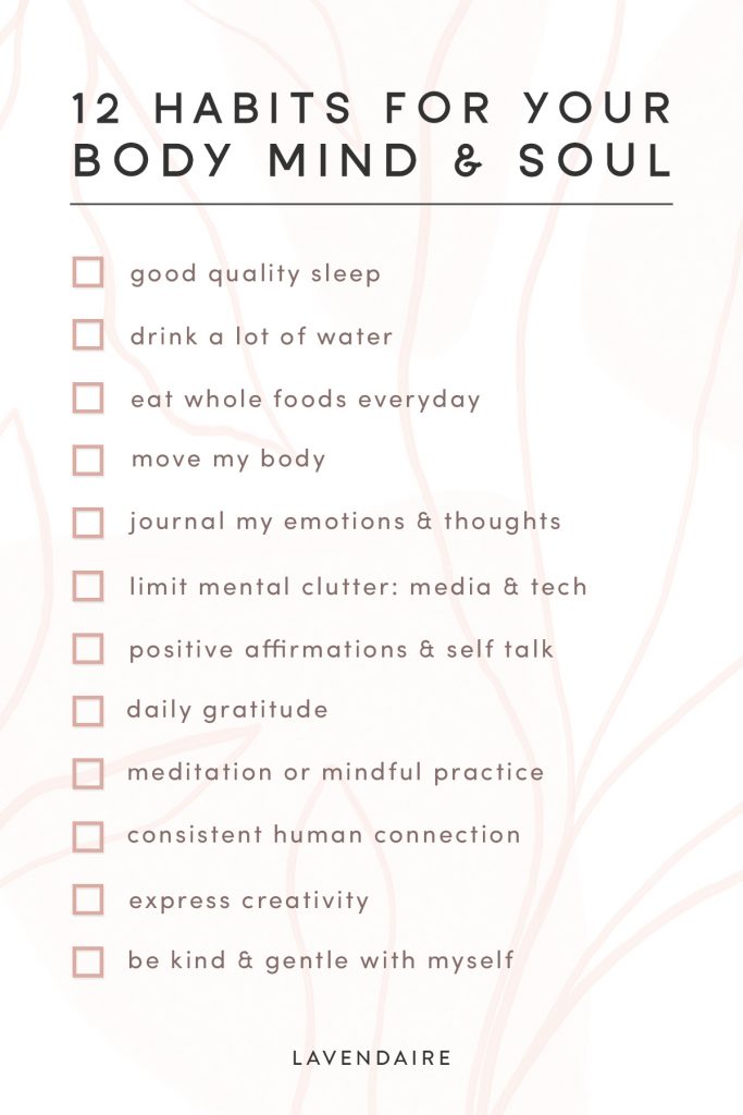 habits healthy mind soul checklist lavendaire positive drink